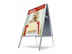 Stoepbord 50x70cm Design Zilver Rechte Hoek 25mm