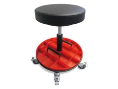 Werkplaatskruk H 420-545mm Pu-schuimzitting Wielen Zwart Gasveer