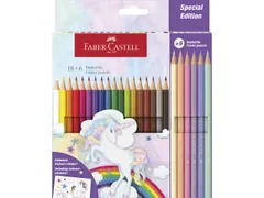 Kleurpotlood Faber-Castell Unicorn zeskantig 18 stuks Kleuren + 6 past