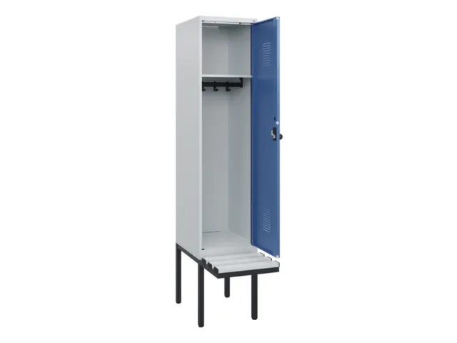 locker met bank,HxBxD 1950x400x815mm,1vak,vak B 400mm,draaigrendel