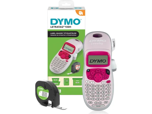 Labelprinter Dymo LetraTag 100H draagbaar abc 12mm roze