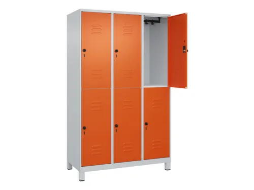 dubbeldekse locker,HxBxD 1950x1200x500mm,3x2vak.,vak B 400mm