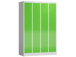 Lockerkast 1800x1185x500mm 4x5 vakken cilinderslot, sokkel, RAL6018