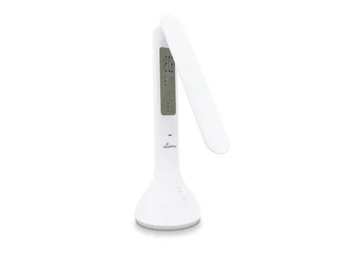 MROS502 Bureaulamp compact Wit met tijd, datum en temperatuur display