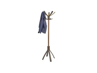 Cafe houten kapstok met 10 haken in donker hout 176 cm. - 5