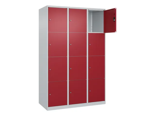 lockerkast,HxBxD 1850x1200x500mm,3x4vakken,vak B 400mm,cil.-slot