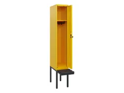locker met bank,HxBxD 1950x300x815mm,1vak,vak B 300mm,draaigrendel
