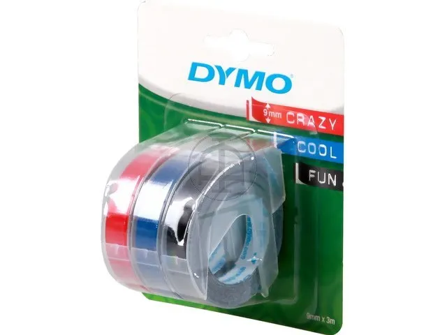 S0847750 DYMO 9mmx3M glossy vinyl assorti S08477503 rollen