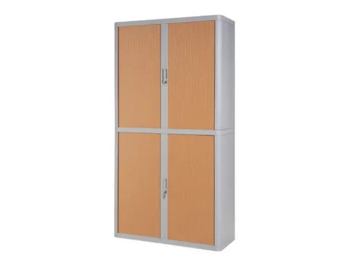 Roldeurkast HxBxD 2040x1100x415mm 4 Oh Romp Grijs Front Beuken