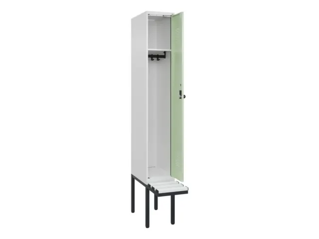 locker met bank,HxBxD 2120x300x815mm,1vak,vak B 300mm,draaigrendel