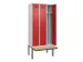 locker met bank,voor scheiding van kleding,HxBxD 2120x900x815mm,3vak