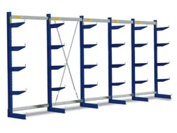 Draagarmstelling 1980x5366x600mm 5etages 1050kg/etage Ral5010
