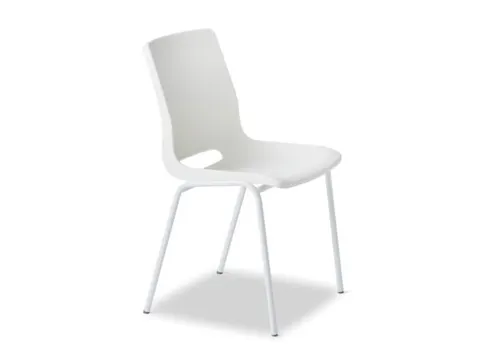 Kunststof kuipstoel,4voeten snow,zitting PP vanille