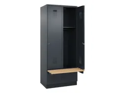 locker met bank,HxBxD 1950x800x815mm,2vak,vak B 400mm,cilinderslot