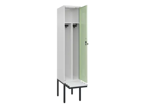 locker met bank,voor scheiding van kleding,HxBxD 2120x400x815mm,1vak