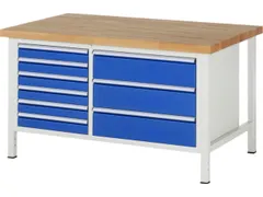 werkbank,HxBxD 840-1040x1500x900mm,beukblad,draagverm. 1250kg,4voeten