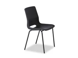 Kunststof kuipstoel,4voeten zwart,zitting PP charcoal