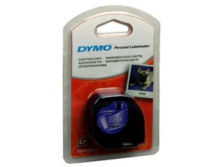 Lettertape Dymo 12267 Letratag 12mm Plastic Zwart Op Transparant - 4