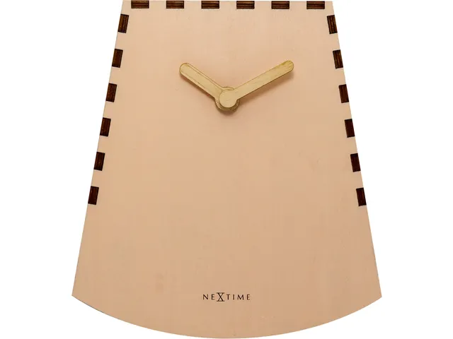 Tafelklok NeXtime Rocky 19.5x18x8.8 cm hout zalm