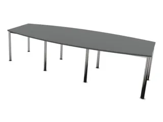 vergadertafel,HxBxD 740x2800x1200mm,vatvormig,MS-donkergrijs - 3