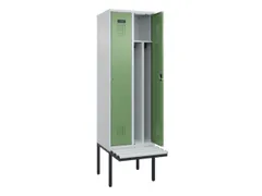 locker met bank,voor scheiding van kleding,HxBxD 2120x600x815mm,2vak