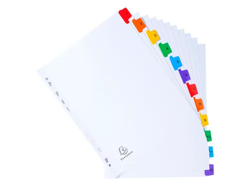 Tabblad Karton 160 Gram A4 + index 12 tabs wit