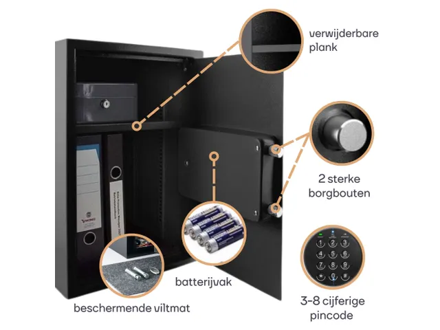 Elektronische Kluis 50x35x31cm 43 Liter