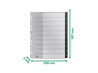 Tabblad Leitz Recycle A4 11-gaats 1-10 extra breed PP - 2
