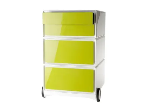 Verrijdbaar Ladeblok 642x390x436mm 4laden Romp Wit Front Groen