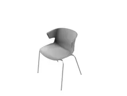 Bezoekersstoel Kunststof Kuip Grijs Frame Met 4Poten Aluminium