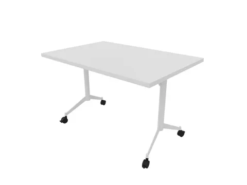 klaptafel,HxBxD 750x1200x800mm,hoekig,T-voet wit,ovale buis,blad wit