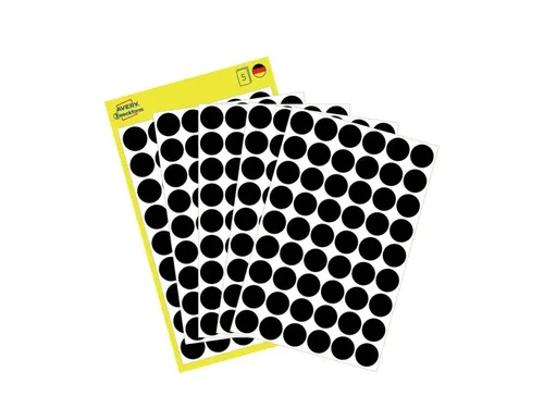 Etiket Avery Zweckform 3140 Rond Ø12mm Zwart 270 Stuks
