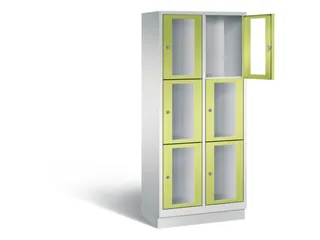 Lockerkast 1800x810x500mm 2x3 vakken Cilinderslot, Sokkel, RDS1108060 - 1