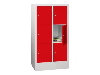 lockerkast,HxBxD 1187x600x500mm,2x3vakken,RAL7035,front RAL3000 - 2