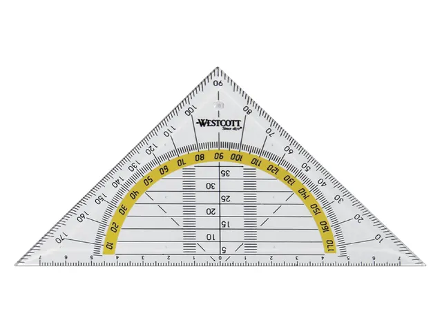 Geodriehoek Westcott 14cm Transparant