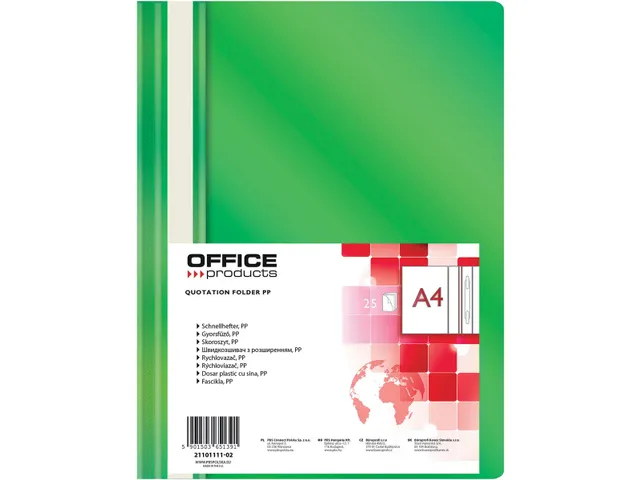 Office Products Snelhechtmap PP A4 Groen