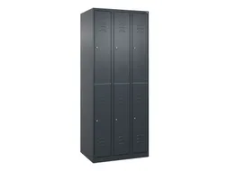 dubbeldekse locker,HxBxD 1850x750x500mm,3x2vak.,vak B 250mm,cil.-slot