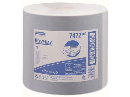 Wypall 7472 L20 poetsdoek rol 1-laags blauw 380 meter