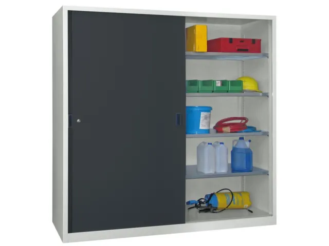 schuifdeurkast,HxBxD 1950x2000x400mm,RAL7035,front RAL7016