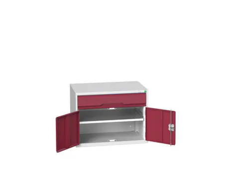 ladekast HxBxD 600x800x550mm 1lade 2deuren RAL7035 front RAL3004