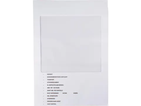 Douane mapje, wit, pak van 100 stuks