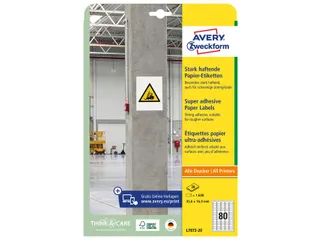 Etiket Avery Zweckform L7872-20 35.6x16.9mm Wit 1600 stuks - 3