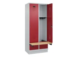 locker met bank,HxBxD 1950x800x815mm,2vak,vak B 400mm,cilinderslot