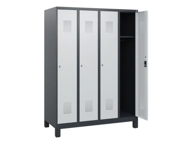 schoollocker,HxBxD 1630x1200x500mm,4vak,vak B 300mm,cil.-slot,voeten