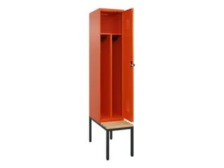 locker met bank,voor scheiding van kleding,HxBxD 2120x400x815mm,1vak - 1
