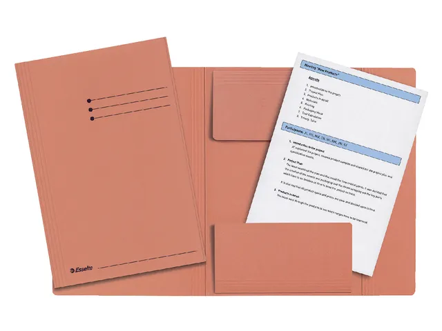Dossiermap Esselte folio 3 kleppen manilla 275gr oranje