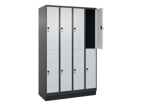 dubbeldekse locker,HxBxD 1950x1200x500mm,4x2vak.,vak B 300mm