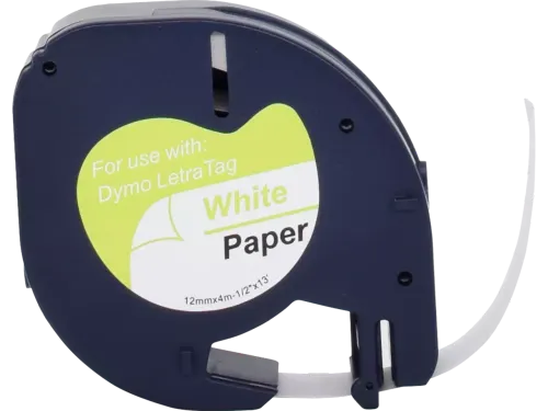 Neutral Labeltape Dymo S0721510 papier 12mmx4m Zwart op Wit