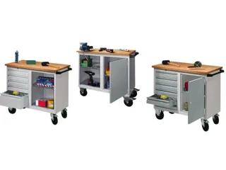 Werkplaatswagen 400kg Staalplaat 915x1090x600mm 1 Open Vak 1 Kast - 2