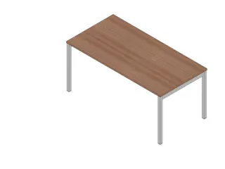 bureau HxBxD 730x1600x800mm blad canaletto-hout 4-voeten aluminium - 1